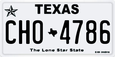 TX license plate CHO4786