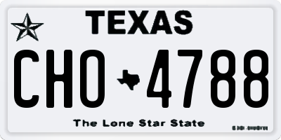 TX license plate CHO4788