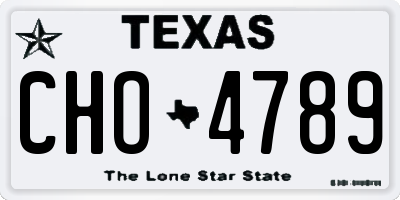 TX license plate CHO4789