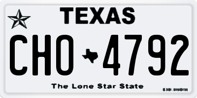 TX license plate CHO4792