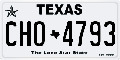 TX license plate CHO4793