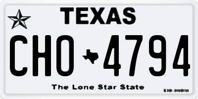 TX license plate CHO4794