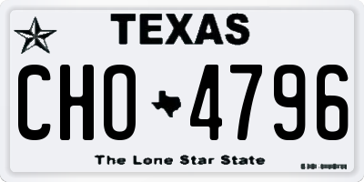 TX license plate CHO4796