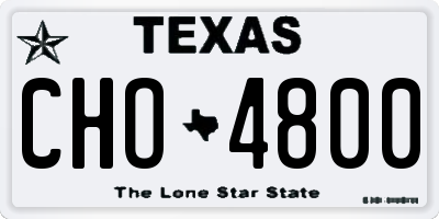 TX license plate CHO4800