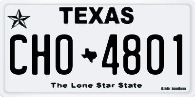 TX license plate CHO4801