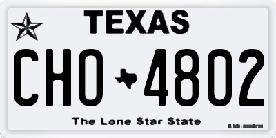 TX license plate CHO4802