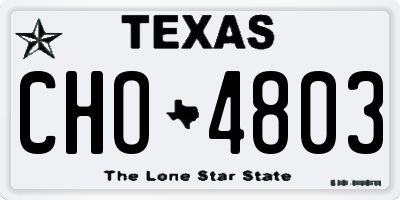 TX license plate CHO4803