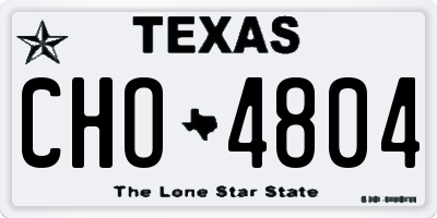 TX license plate CHO4804