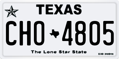 TX license plate CHO4805
