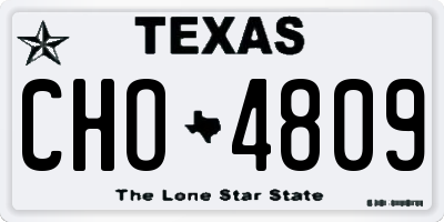 TX license plate CHO4809