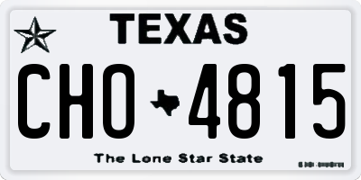 TX license plate CHO4815