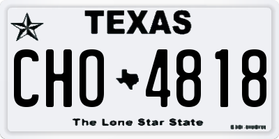 TX license plate CHO4818