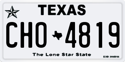 TX license plate CHO4819