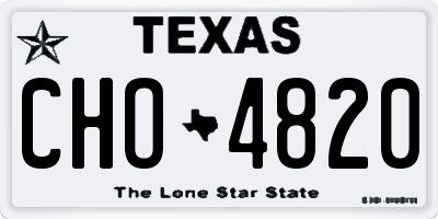 TX license plate CHO4820