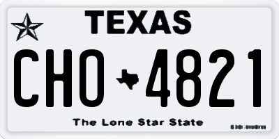 TX license plate CHO4821