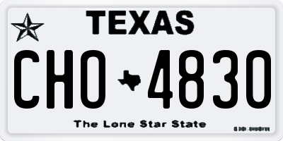TX license plate CHO4830