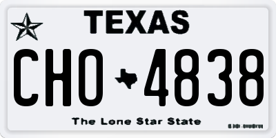 TX license plate CHO4838