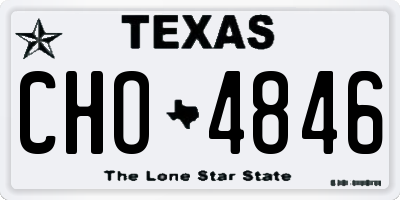TX license plate CHO4846