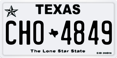 TX license plate CHO4849