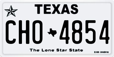 TX license plate CHO4854