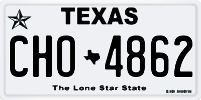 TX license plate CHO4862
