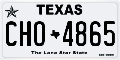 TX license plate CHO4865