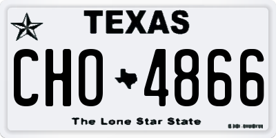 TX license plate CHO4866