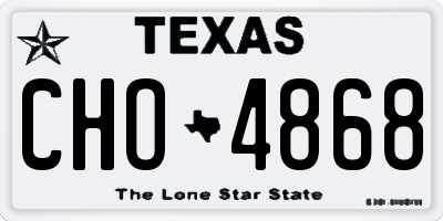 TX license plate CHO4868