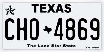 TX license plate CHO4869