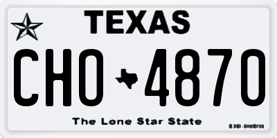TX license plate CHO4870