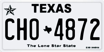 TX license plate CHO4872