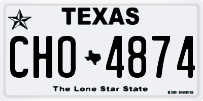 TX license plate CHO4874