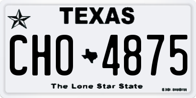 TX license plate CHO4875