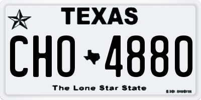 TX license plate CHO4880