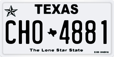 TX license plate CHO4881
