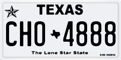 TX license plate CHO4888