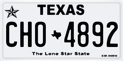 TX license plate CHO4892