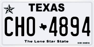 TX license plate CHO4894