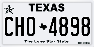 TX license plate CHO4898