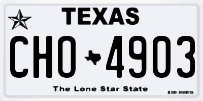 TX license plate CHO4903