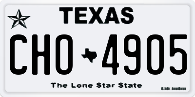 TX license plate CHO4905