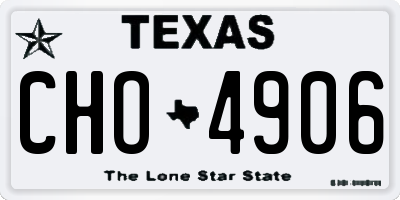TX license plate CHO4906