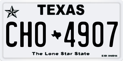 TX license plate CHO4907