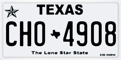 TX license plate CHO4908