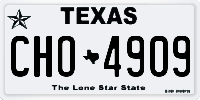 TX license plate CHO4909