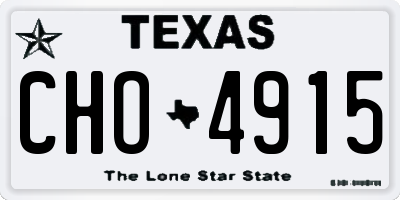 TX license plate CHO4915
