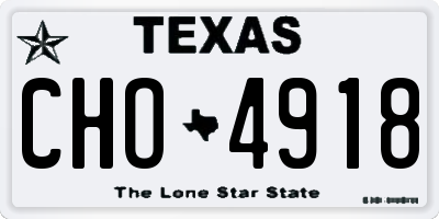 TX license plate CHO4918