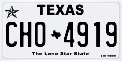TX license plate CHO4919