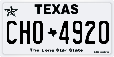 TX license plate CHO4920