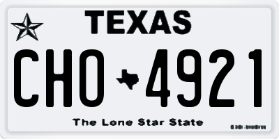 TX license plate CHO4921